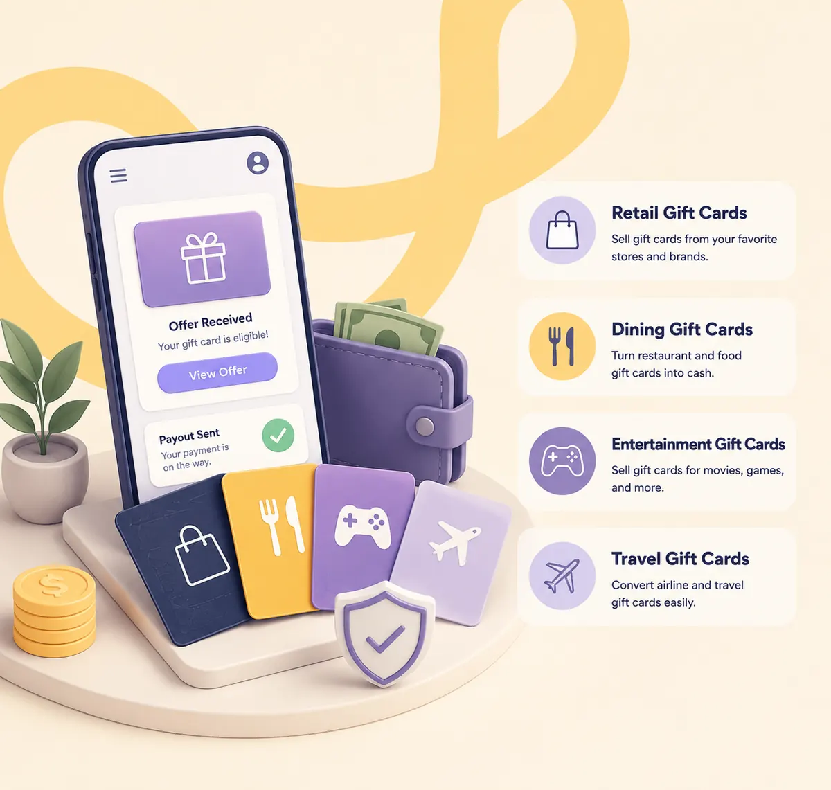 Gift card categories