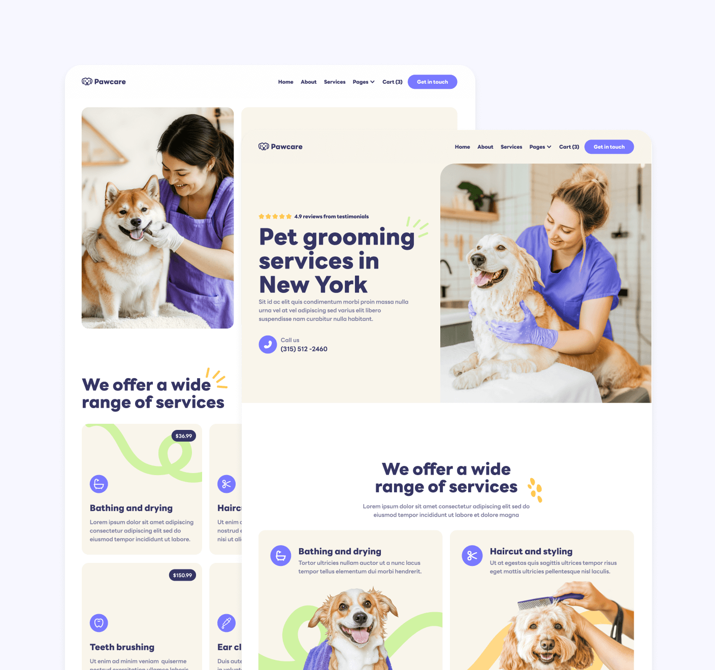 Pawcare 25 Pages Grooming Webflow Template | BRIX Template
