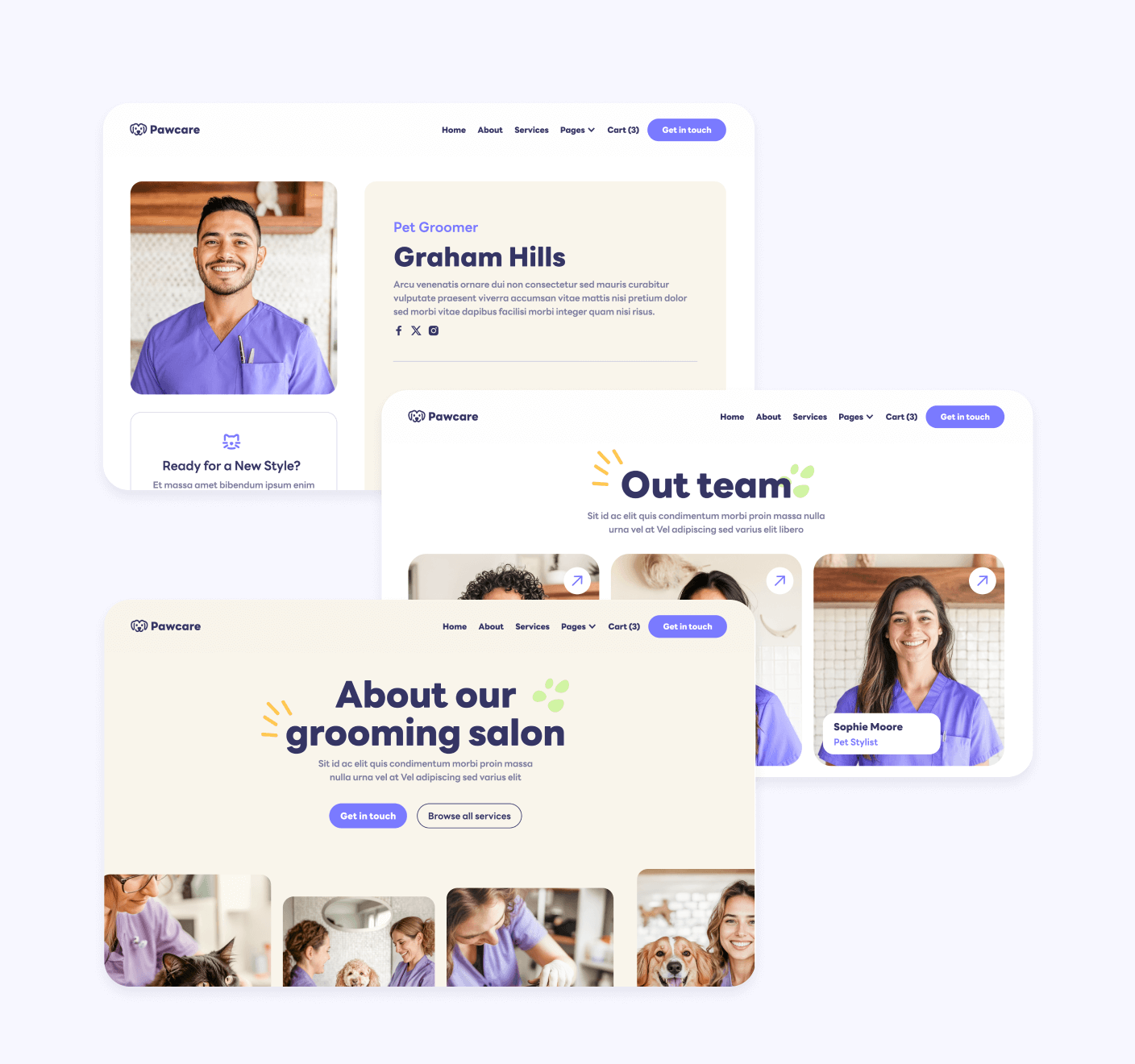 Pawcare 70 Sections Grooming Webflow Template | BRIX Template
