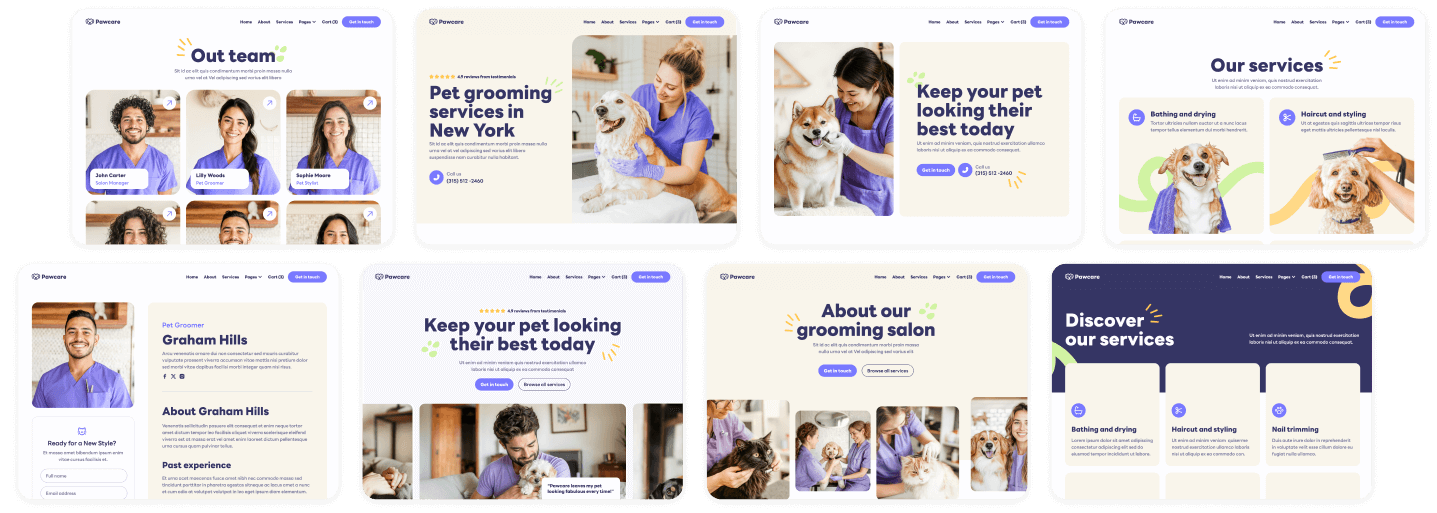 Pawcare Banner Grooming Webflow Template | BRIX Template

